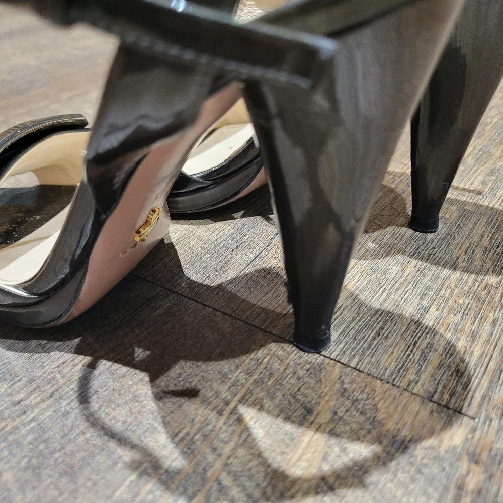 Prada Black and Brown Strappy Heels - Picture 8 of 16